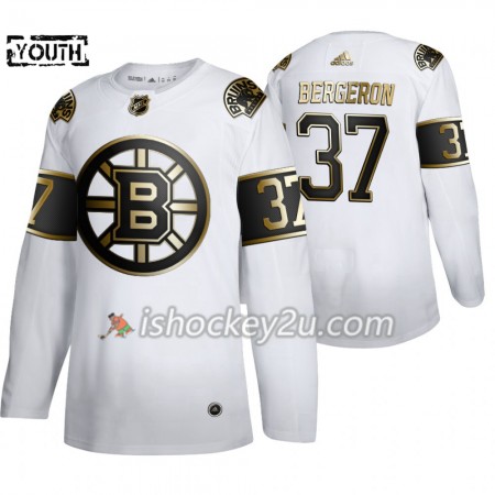 Børn NHL Boston Bruins Trøje Patrice Bergeron 37 Adidas 2019-20 Golden Edition Hvid Authentic